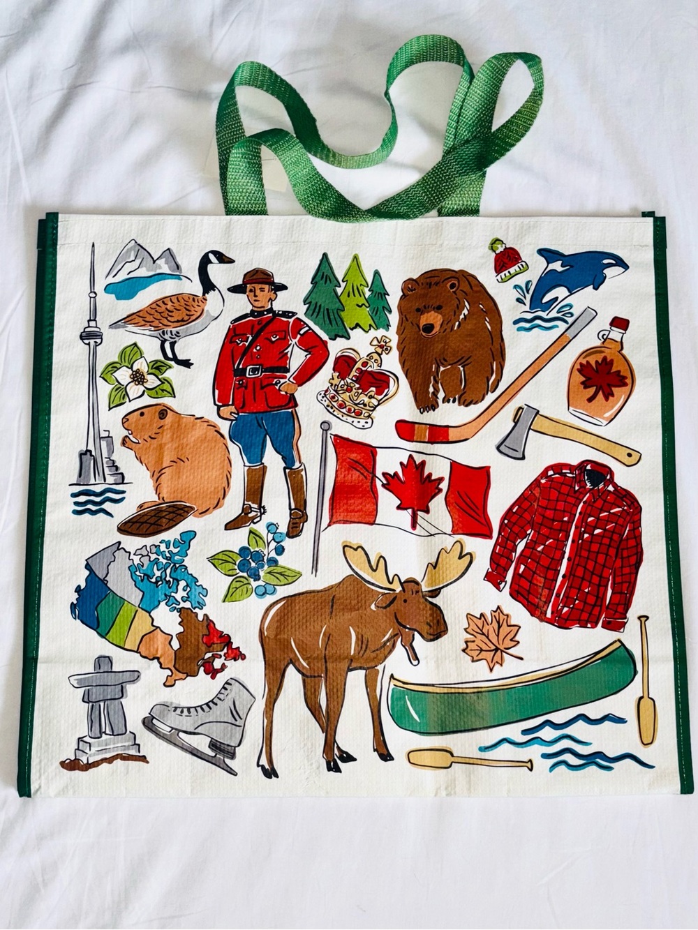 5 Canadian Icons Recycled Tote Bags Marshalls Winners Canada Day Mountie Beaver